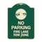 Signmission Fire Lane Tow Zone with Graphic Heavy-Gauge Aluminum Architectural Sign, 24" x 18", G-1824-23980 A-DES-G-1824-23980 - alternate 1